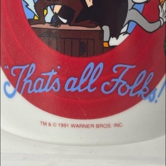 Vintage Looney Tunes Warner Bros 1991 mug “That’s all Folks!” 10 ounce Cup - Picture 12 of 12